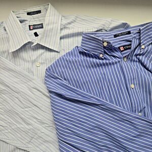 Chaps Long Sleeve Mens Shirt XL Cotton Stripe‎ Button Down-Lot of 2 See Desc